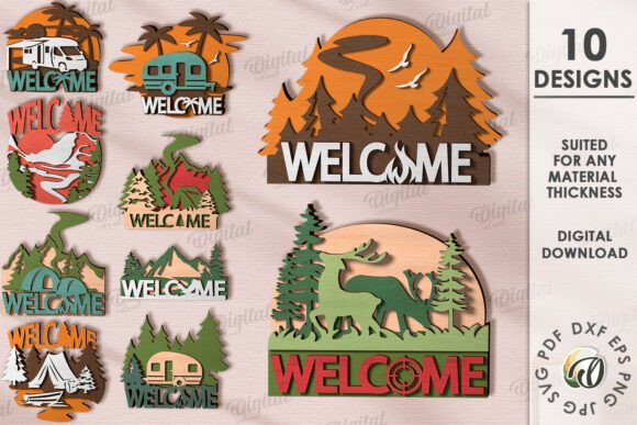 3D Camping Travel Wall Decors Bundle