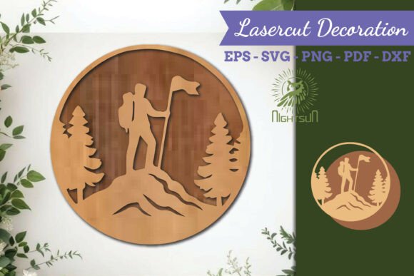 Adventure Round Lasercut Wall Decor SVG