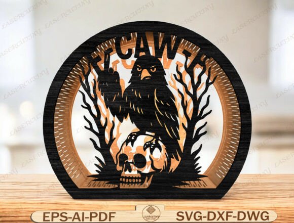 Bird Layered Circle Lantern Laser Cut Design