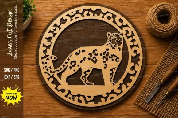 Cheetah Mandala SVG: Premium Wildlife Laser Cut Design