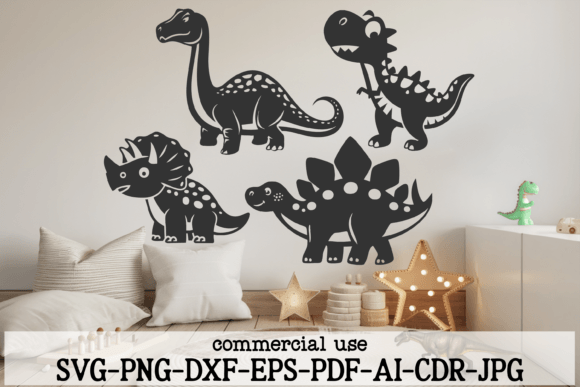 Create Whimsical Baby Dinosaur SVG Silhouette Laser Cut Projects
