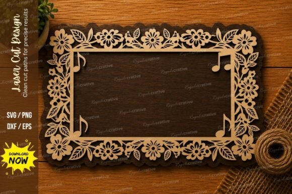 Elegant Floral Frame SVG for Laser Cutting Projects