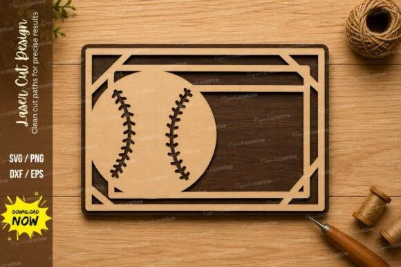 Elevate Your Crafts with the Minimal Baseball Plaque Laser Cut SVG