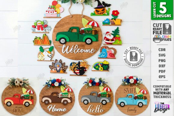 Interchangeable Truck Welcome Signs Set
