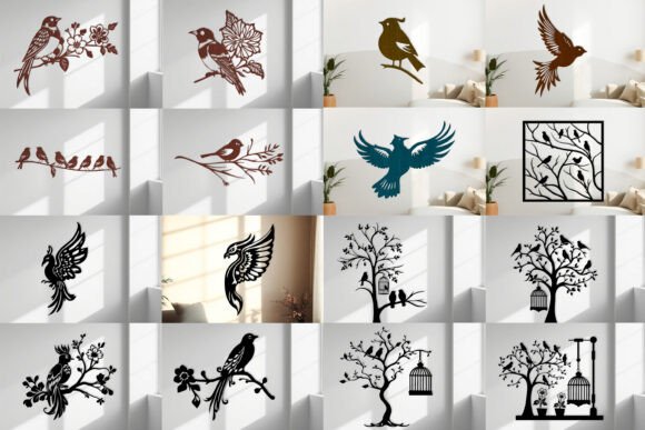 Laser Cut Birds Wall Art SVG Bundle for DIY Crafters