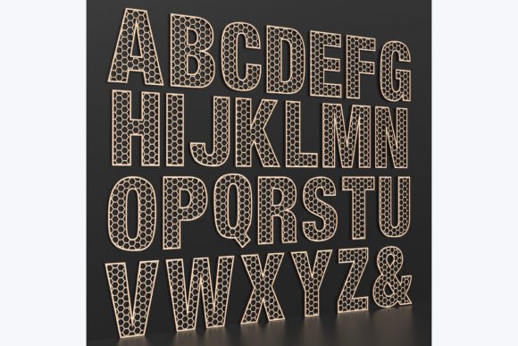 Laser Cut Honeycomb Letters: 3D Alphabet SVG Files