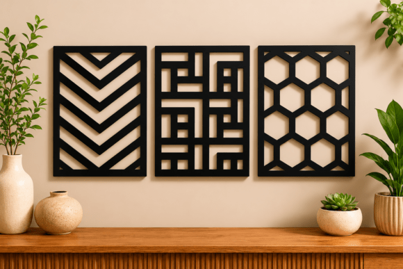 Modern Geometric Wall Art SVG Bundle for Clean Cuts