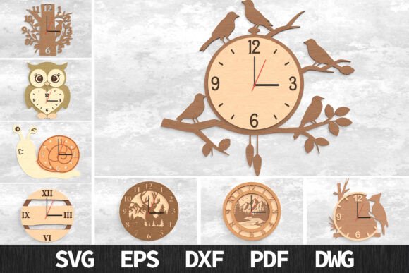 Nature & Animal Wall Clock Bundle: Creative Design Files