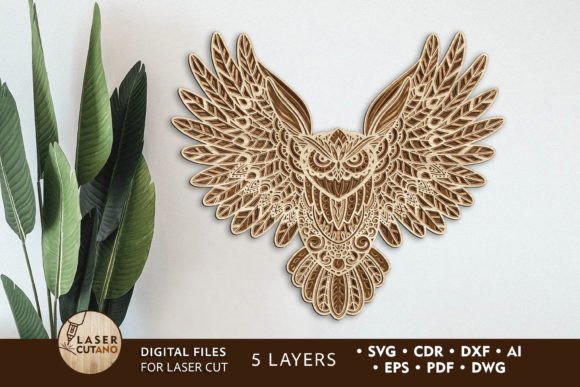Owl Multilayer Laser Cut File for Stunning 3D Art