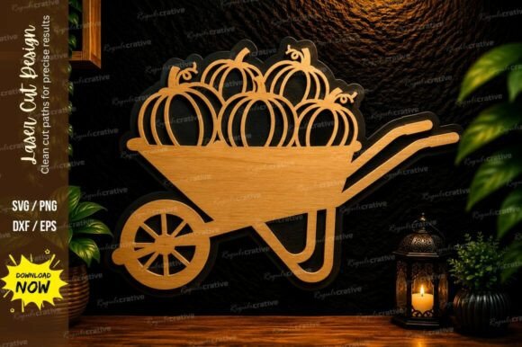 Pumpkin Cart Laser Cut SVG Design: A Premium Craft File