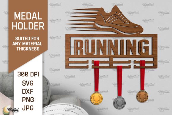 Running Medal Display Laser Cut SVG