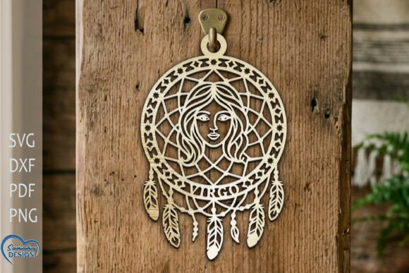 Virgo Laser Cut DreamCatcher: Intricate Design Files for Crafters
