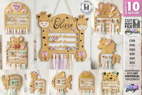 Wall Baby Bow Holders Laser Cut Bundle