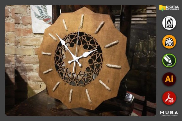 Wall Clock SVG: Precision Laser Cut Files for Modern Decor