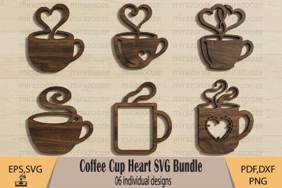 Warm Up Your Projects with Coffee Cup Heart Laser Cut Designs