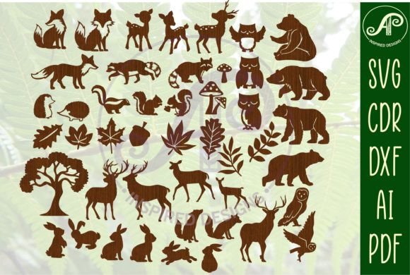 Woodland Animal 38 Shapes SVG Bundle